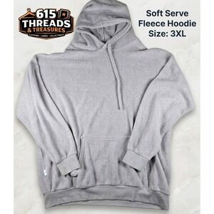 Soft Serve Cloud Fleece Hoodie Pullover Grey Oversized Mens Womens Size 3XL